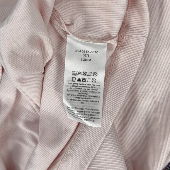 NWT Ganni T4015 SOFT COTTON RIB SS T-SHIRT, Chalk Pink, sz MEDIUM - Picture 6 of 7